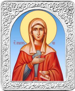 Святая Ева. Маленькая икона в серебряной раме