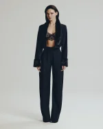 Пиджак с мехом черный, Черный