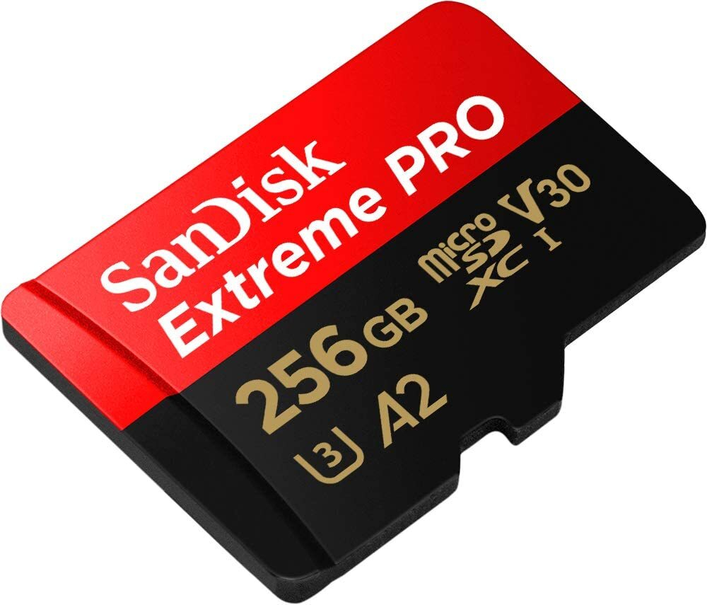 Карта памяти SanDisk Extreme Pro microSDXC 256 ГБ UHS-I, V30, A2, U3 с адаптером
