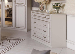 Комод с 4мя ящиками "Николь" 	Ваниль / Ясень жемчужный