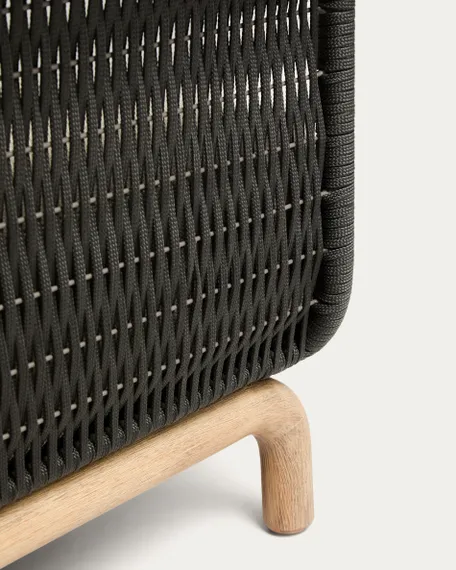 Уличный диван Alipa из акации и темно-серой веревки 165 см