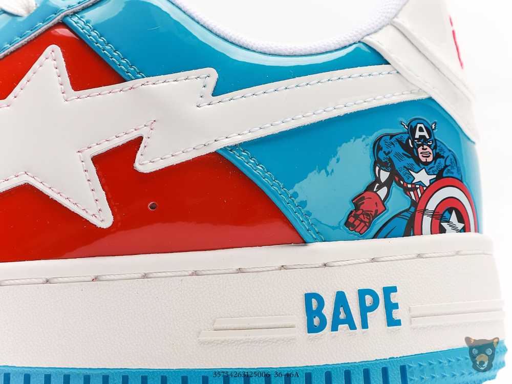 Кроссовки Marvel x Bape STA Low "Captain America"