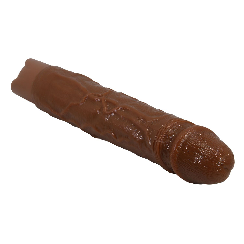 Коричневый реалистичный вибратор Osric - 22,3 см. (Цвет: коричневый)