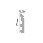 Плинтус напольный дюрополимер под покраску A118 139×18×2000 мм DecoMaster