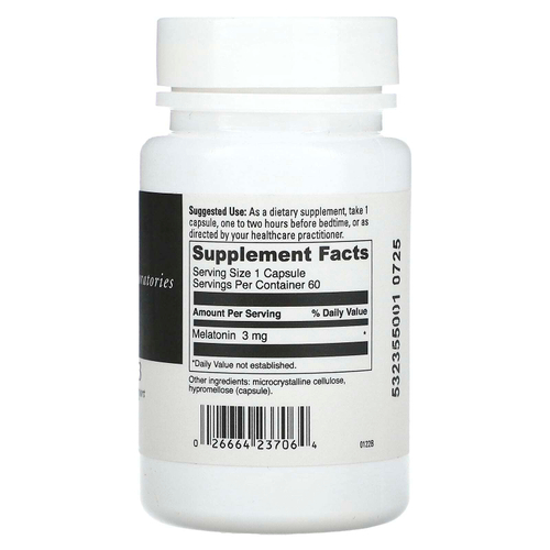 DaVinci Laboratories, Мелатонин-3, 3 мг, 60 капсул
