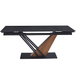 Стол керамический LA ALTA SALVADOR Vik Dark Grey 180-240/90*76, какркас черный/дерево