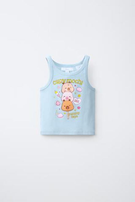 ZARA ТОП В РУБЧИК CAPIBARA CAPYFUN ©, ПАСТЕЛЬНО-СИНИЙ