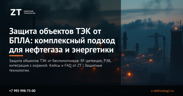 Защита объектов ТЭК от БПЛА: комплексный подход для нефтегаза и энергетики Защита объектов ТЭК от БПЛА: комплексный подход для нефтегаза и энергетики