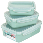 Контейнер пищевой пластик, 0.4,0.8,1.4 л, 3 шт, фисташ, Idea, Фреш, М 1426