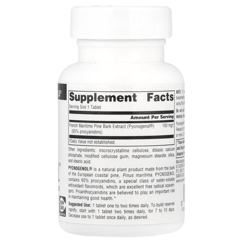 Source Naturals, Pycnogenol®, 100 мг, 60 таблеток