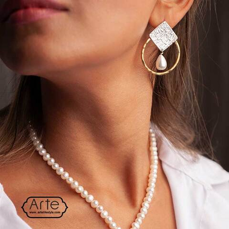 Серебряные серьги с жемчугом Arte Deldar 20220442 Иран