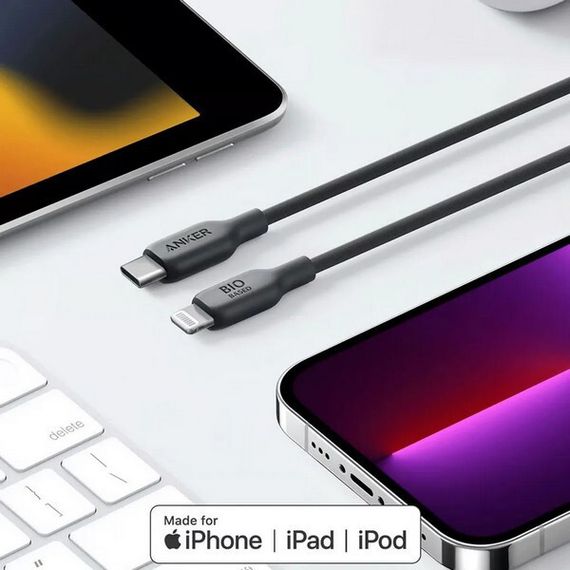 Кабель Anker 542 USB-C to Lightning BIO-BASED 0.9м (A80B1H11.BK) черный