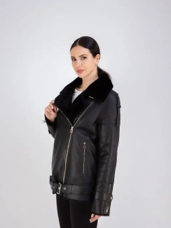 Дубленка авиатор женская натуральная оверсайз Турция