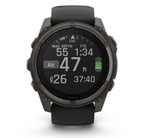 Смарт-часы Garmin Fenix 8 - 51 мм,SOLAR, Sapphire, темно-серый корпус, черный силиконовый ремешок