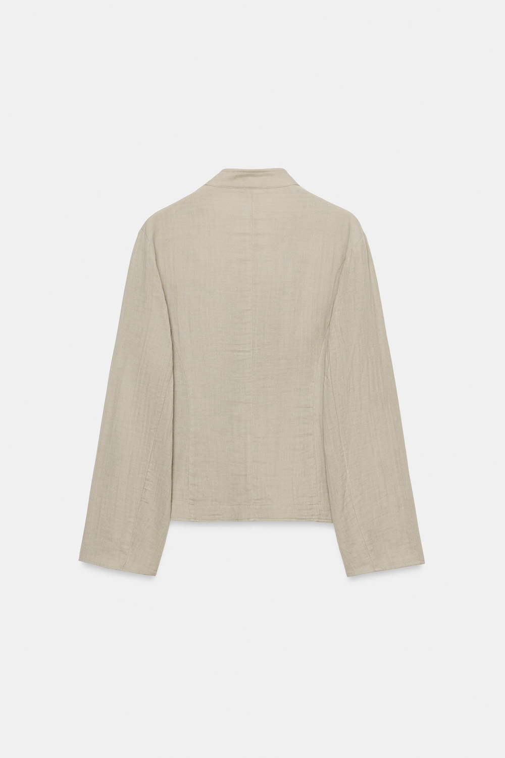 ZARA БЛЕЙЗЕР RUSTICA С ПУГОВИЦАМИ, ЗЕЛЕНЫЙ/СЕРЫЙ