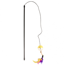 Flamingo Удочка-дразнилка с шариком и перьями для кошки, 50см
