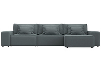 Диван угловой Лига-074 угол универсальный РОГОЖКА Амур 07 серый