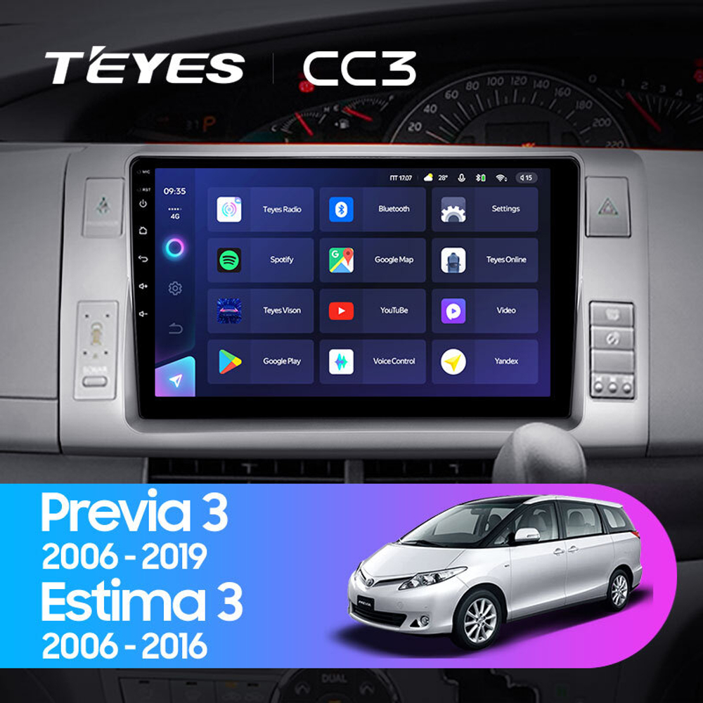 Teyes CC3 10.2" для Toyota Previa, Estima 3 2006-2019