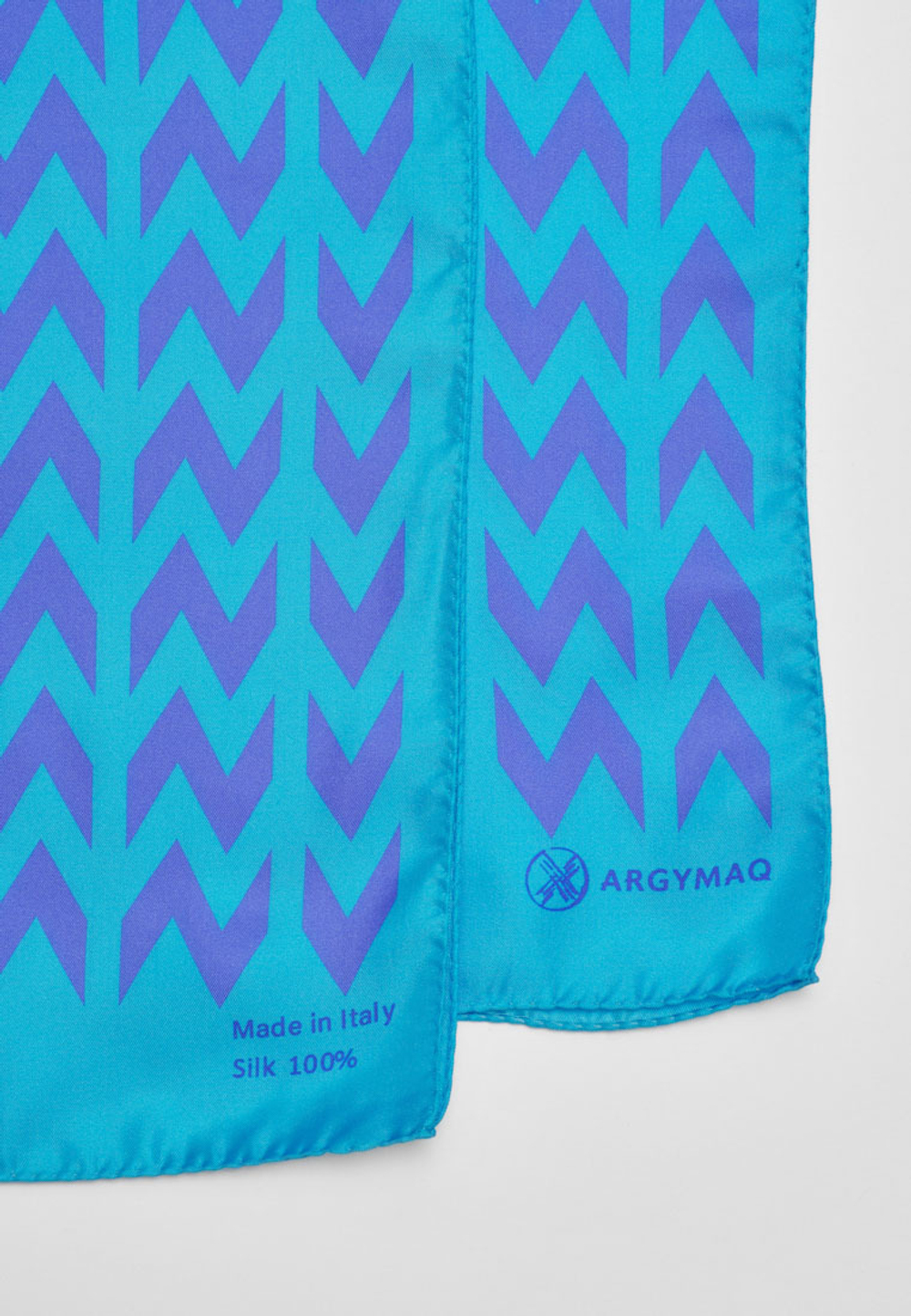 Шелковый палантин SOROKONOZHKA BLUE/PURPLE 68×200