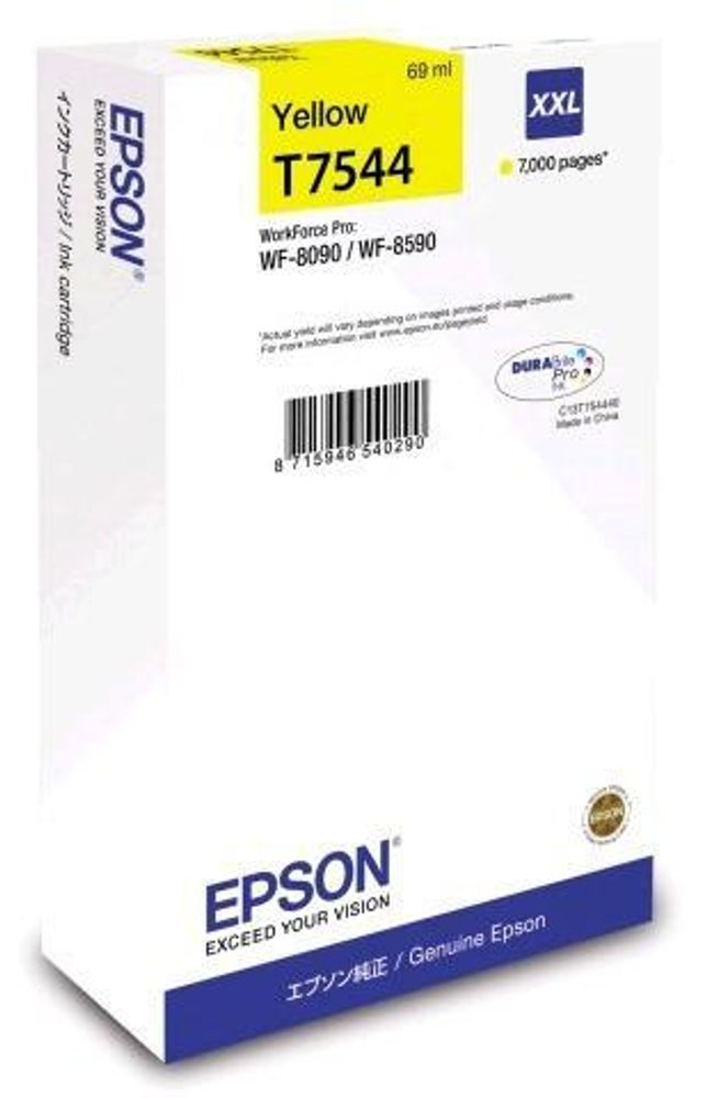 Картридж EPSON T7544 желтый экстраповышенной емкости для WF-8090/8590