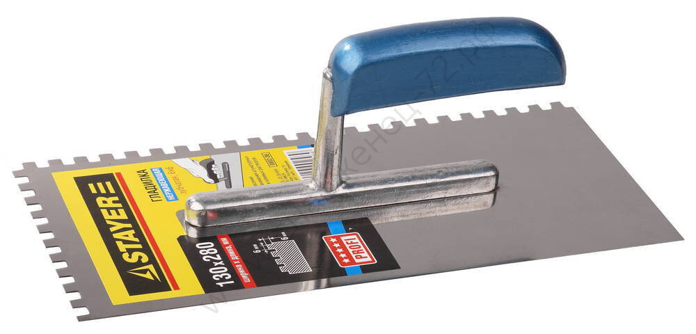 STAYER 130х280 мм, зуб 6х6 мм, Штукатурная гладилка, PROFESSIONAL (0802-06)