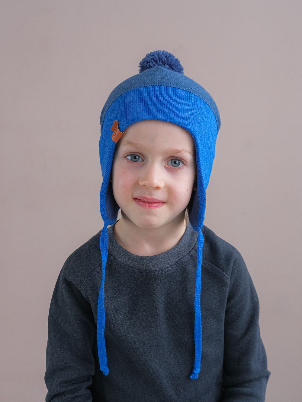 Шапка весенняя/осенняя вязаная КОДИ (Синяя ночь)