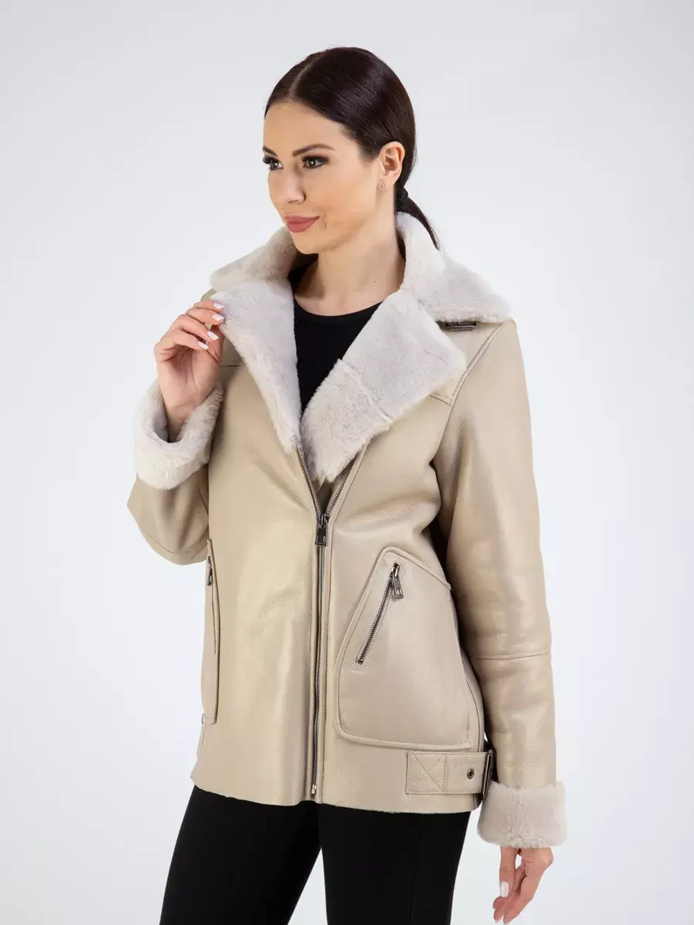 Дубленка авиатор натуральная зимняя