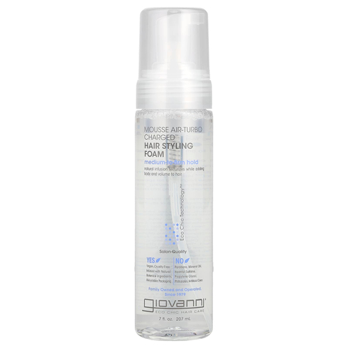 Giovanni, Mousse Air-Turbo Charged, пена для укладки, 207 мл (7 жидк. унций)
