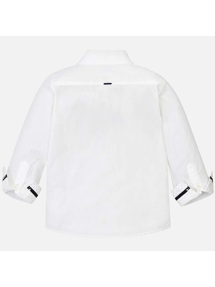 Белая рубашка с контрастными вставки Mayoral