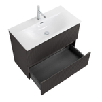 Тумба с раковиной подвесная BelBagno UNO-MINI-700-2C-SO-GSO Темно-Серый матовый, раковина белая BB-8099-3-70