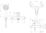 F64898C-B BRAVAT DROP Смеситель для ванны с коротким изливом (к/к 4)