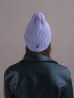Шапка вязаная-резинка весенняя/осенняя хлопковая КЭП(Лаванда)