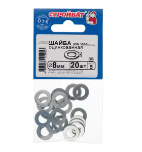 Шайба Стройбат оцинкованная 8 х 16 мм 20 шт
