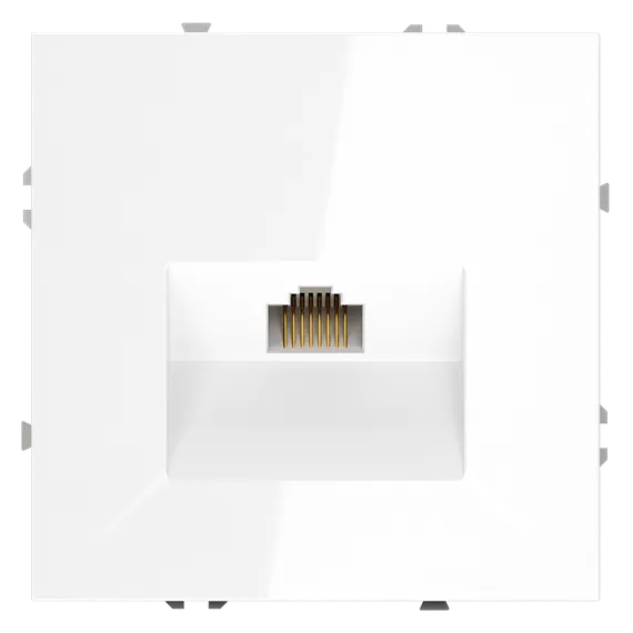 Розетка компьютерная встраиваемая VOLTUM S70 RJ45 кат.6, (белый глянцевый) vls060101