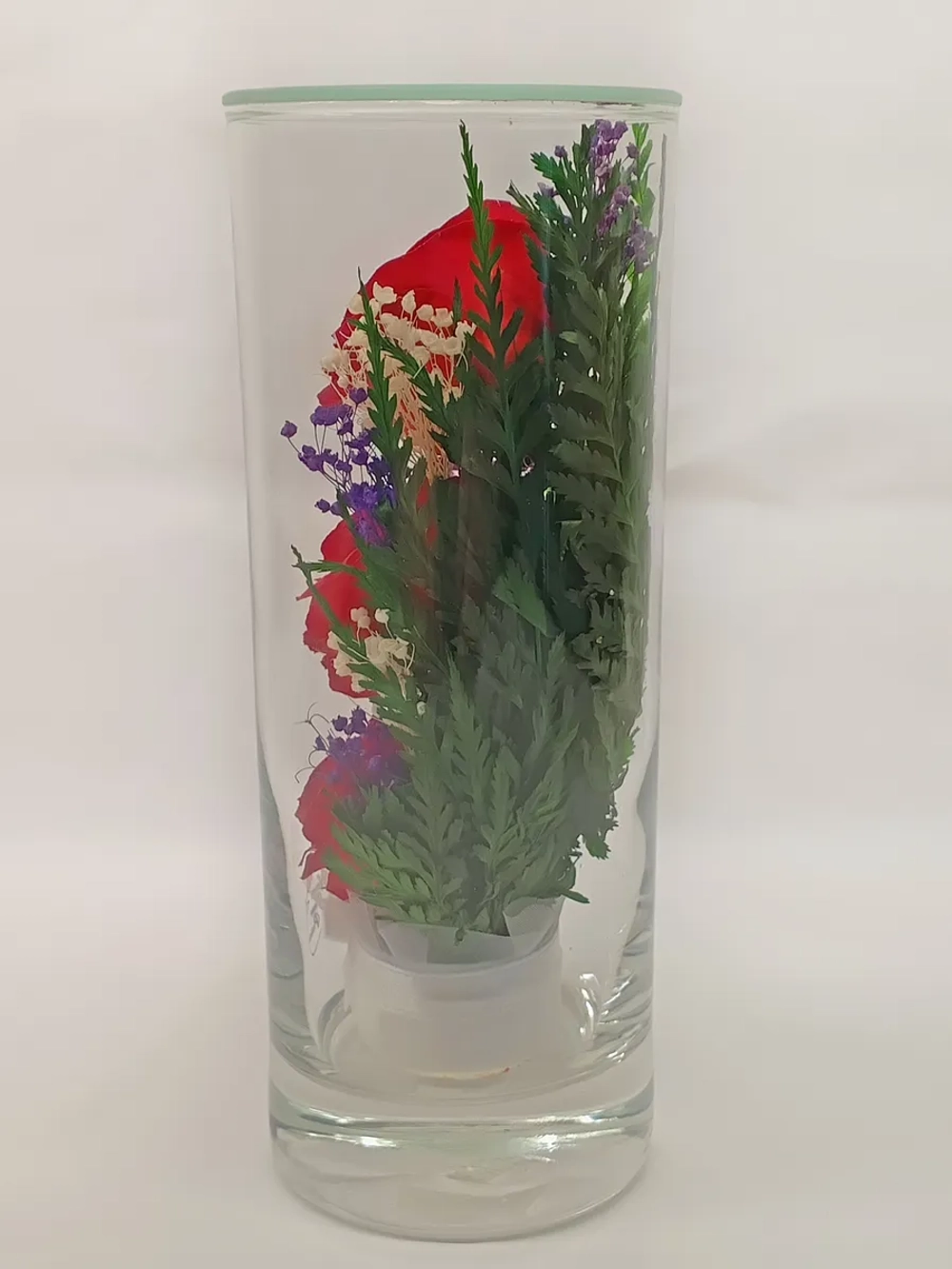 натуральные цветы в стекле, вакуум