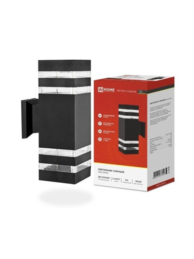 Светильник НБУ POLO-S-2хA60-BL E27 IP65 230В уличный настен. двусторон. под лампу 2хA60 алюм. черн. IN HOME 4690612037950