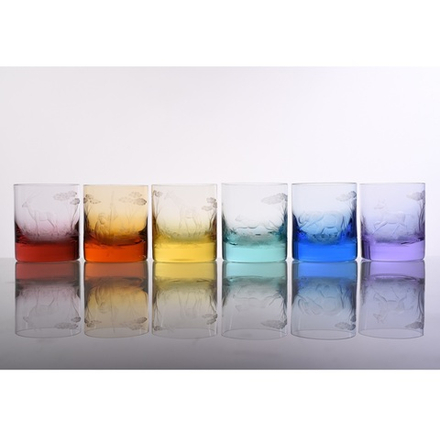 Стаканы Moser Whisky Set с гравировкой 6 цветов, 370 мл (6 шт.)