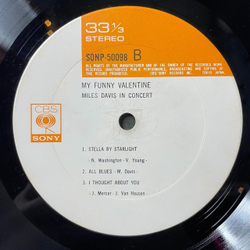 Винтажная виниловая пластинка LP Miles Davis My Funny Valentine In Concert (Japan 1969)(No Obi)