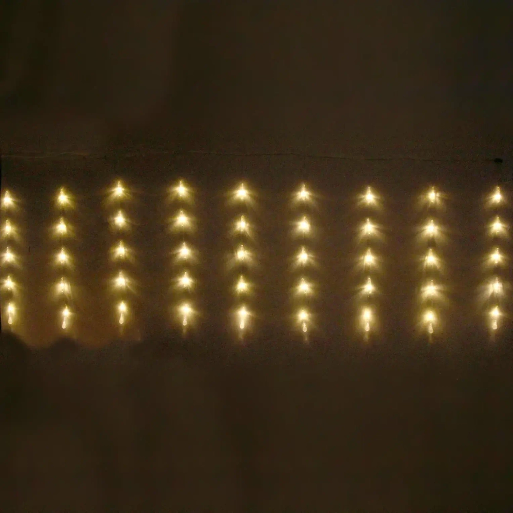 Гирлянда для дома БАХРОМА 2,0м*0,6м 50 ламп LED, с насадками Капля, Теплый белый (возможность соединения)