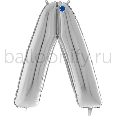 Фольгированная фигура, Буква Л 66 см Silver
