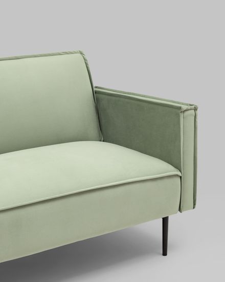Диван прямой Кассель велюр светло-салатовый