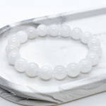 Браслет, белый кварц, диаметр бусин 10 мм, размер 17 см
