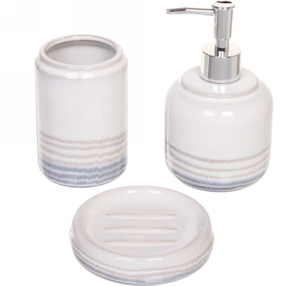 Набор для ванной из 3-х предметов керамический «Монро» синий