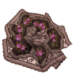 Кружево декоративное с вышивкой на шелке и на мягкой сетке ш -11см Франция 1м