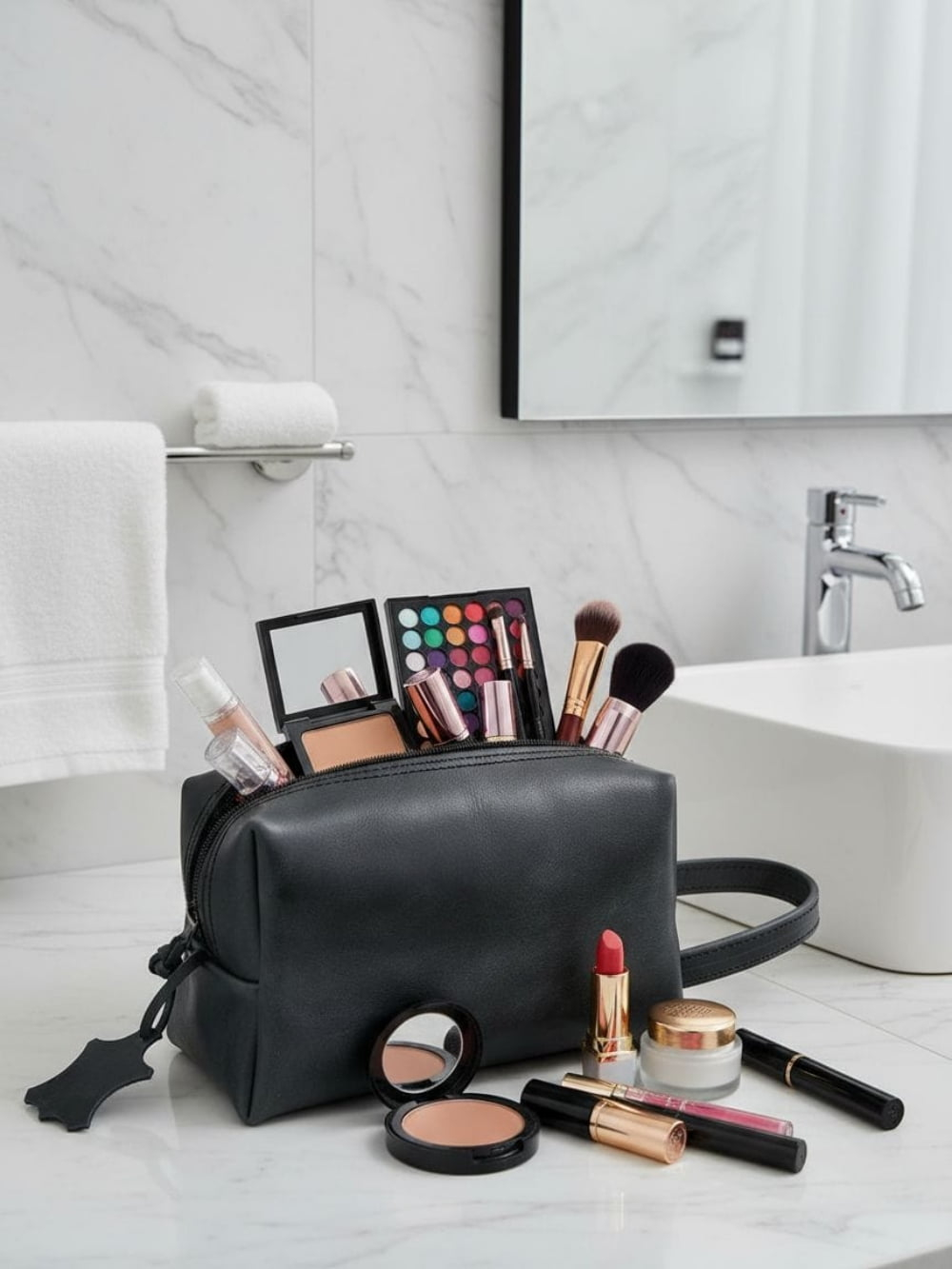 Несессер классический из натуральной кожи (чёрный)