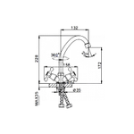 Смеситель для кухни 1/2 кер F4020 FRAP КРЕСТ конус (выс.пов.излив, п/шпильку, хром, силумин)