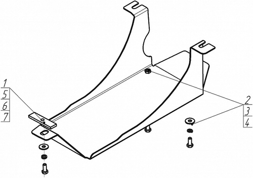 Защита Зад. дифференциала. 2 мм, Сталь. для Renault Duster, Arkana, Kaptur, Nissan Terrano MOTODOR.01732