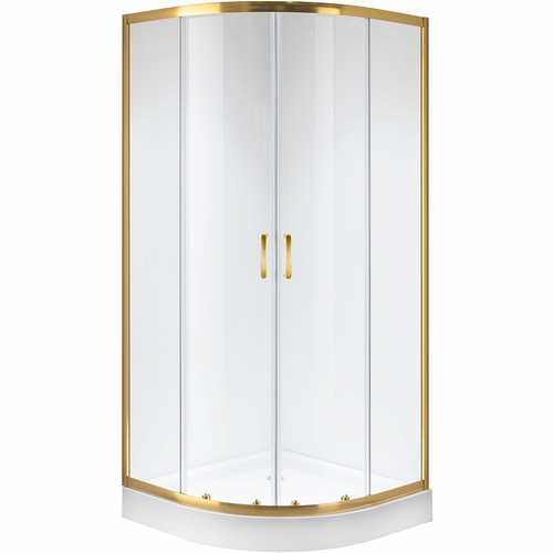 Душевой уголок Niagara Nova 100х100 NG-6407-08 GOLD профиль Желтое золото стекло прозрачное