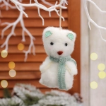 Подвеска «Медвежонок в шарфике» 8 см, Зеленый