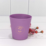 Коробка Ваза для цветов 10.7х10.6 см "Мини" с тиснением (Сиреневый)